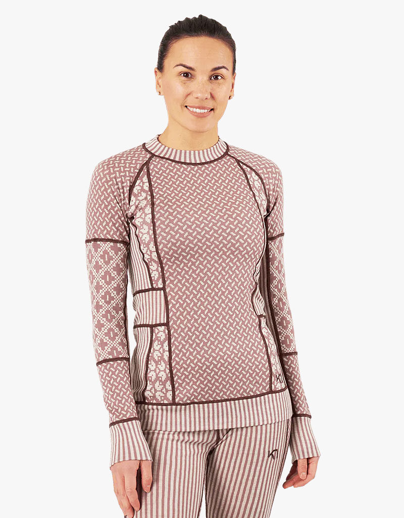 Bluză de corp Kari Traa Taupe Merino 100%