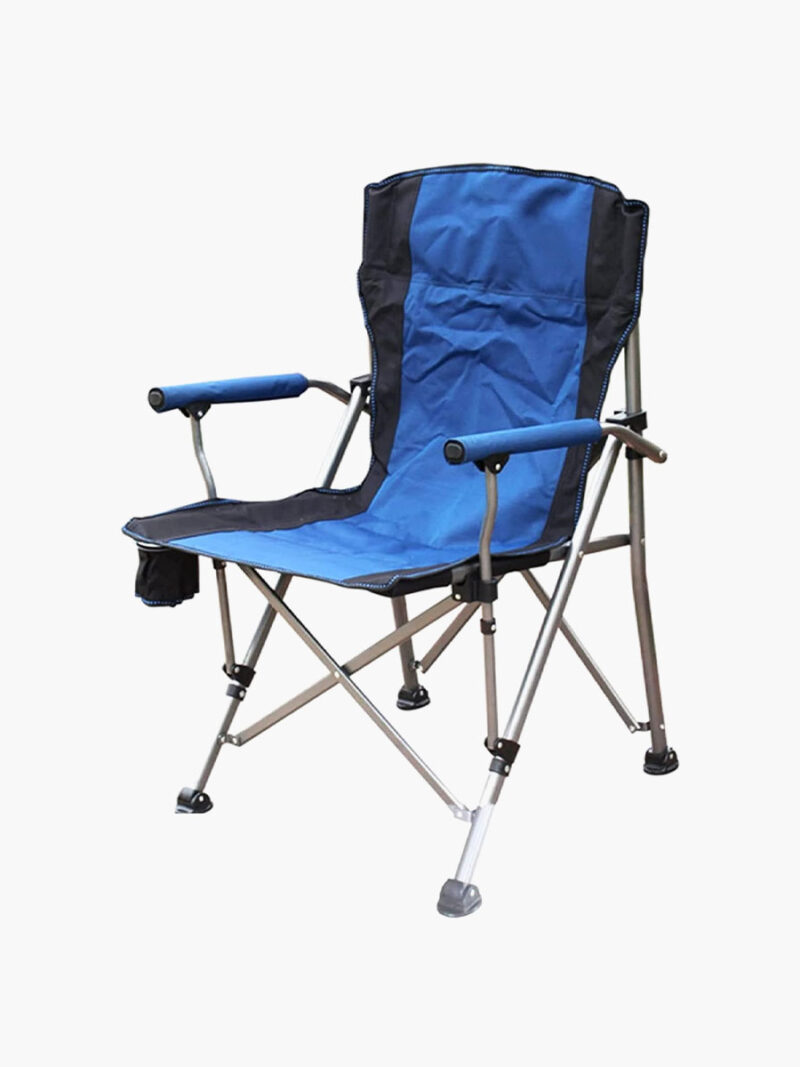 Scaun de camping portabil, pliabil, 136 kg, suport pentru pahare, navy