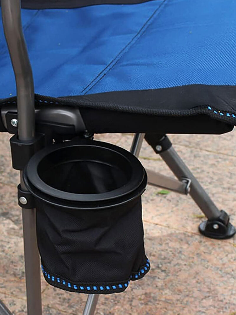 Scaun de camping portabil, pliabil, 136 kg, suport pentru pahare, navy - imagine 4