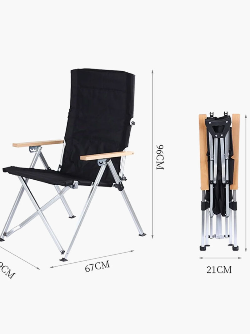 Scaun de camping, reglabil, black - imagine 4